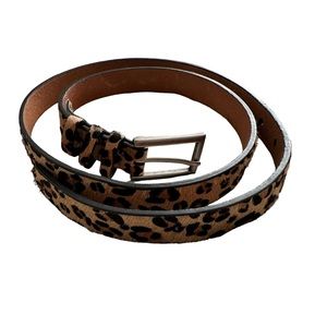 Small Cow Hair Leopard Print Belt